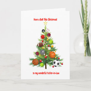 Father In Law Christmas Tree Decorated With Balls Holiday Card