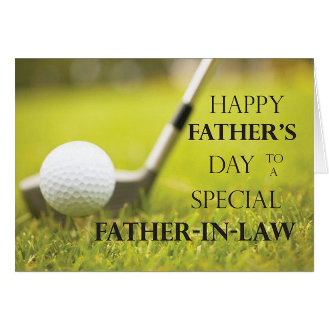 Father-in-Law Father's Day Golf Ball in Grass (Front Horizontal)