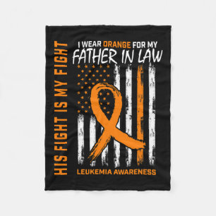 Father In Law Leukaemia Cancer Awareness American Fleece Blanket