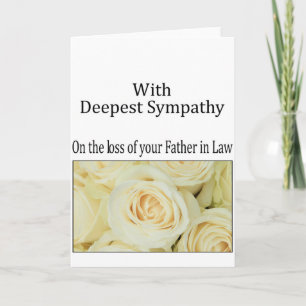 Father in Law loss Rose sympathy Card