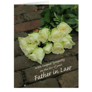 Father in Law loss Rose sympathy Card