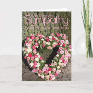 Father in Law loss Rose sympathy Card