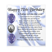 Father in Law Poem - 70th Birthday