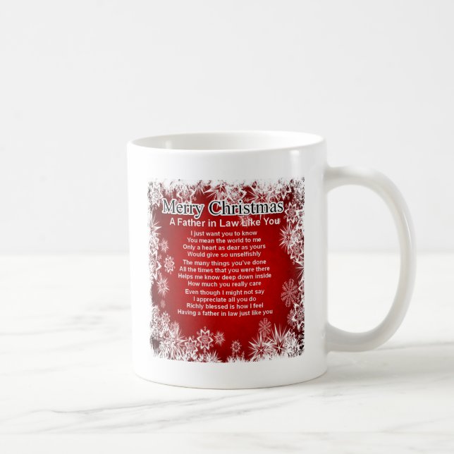 Father in Law Poem - Christmas Design Coffee Mug (Right)