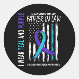Father In Law Suicide Awareness Prevention America Classic Round Sticker