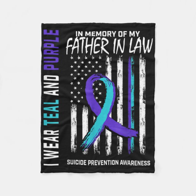 Father In Law Suicide Awareness Prevention America Fleece Blanket (Front)