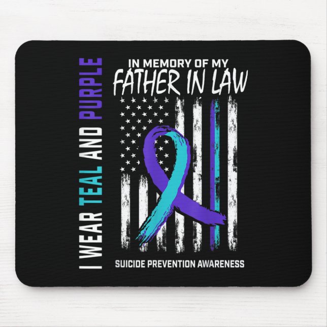 Father In Law Suicide Awareness Prevention America Mouse Pad (Front)