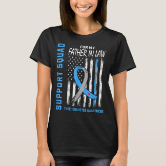 Father In Law Type 1 Diabetes Shirt Flag Support S