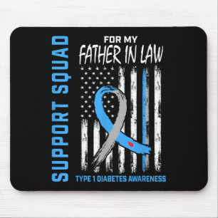 Father In Law Type 1 Diabetes Shirt Flag Support S Mouse Pad