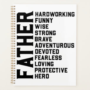 Father inspirational motivational positive vibes planner