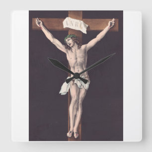 Father, into thy hands I commend my spirit Square Wall Clock