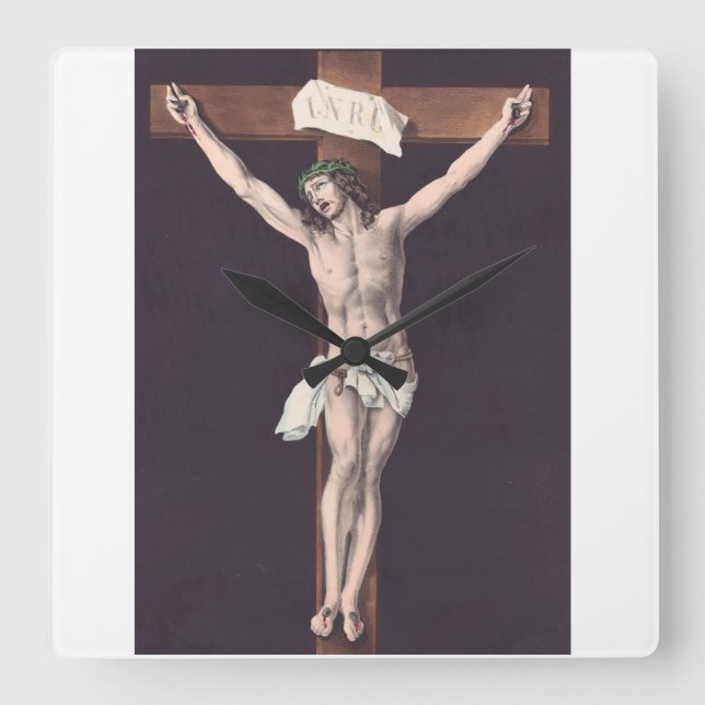 Father, into thy hands I commend my spirit Square Wall Clock (Front)