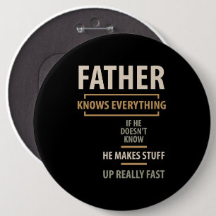 Father Knows Everything - Father and Grandpa Gifts 6 Cm Round Badge