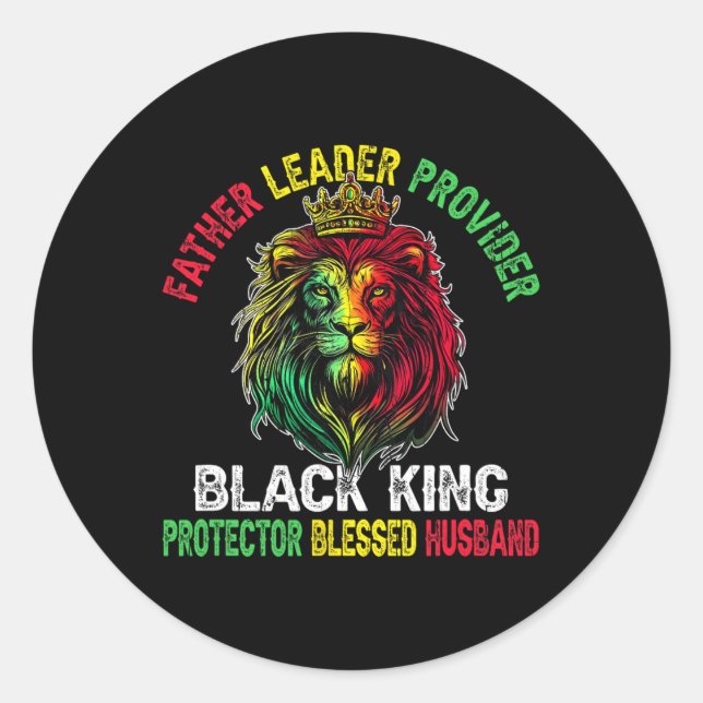 Father Leader Provider Protector Blessed Husnd  Classic Round Sticker (Front)