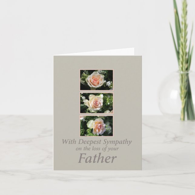 Father loss Rose sympathy Card (Front)