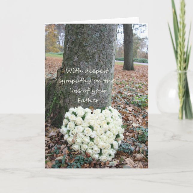 Father loss Rose sympathy Card (Front)