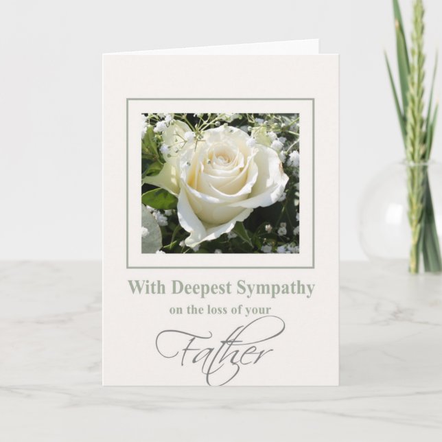Father loss Rose sympathy Card (Front)