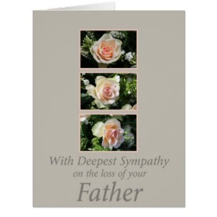 Father loss Rose sympathy Card