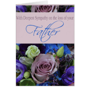 Father loss Rose sympathy Card