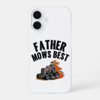 Father Mows Best Funny Dad Fire Flame Lawn Mowing