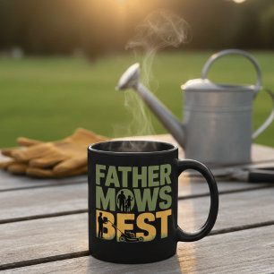 Father Mows Best Funny Gardening Dad  Mug Gift