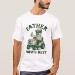 Father Mows Best Funny Lawn Care Retro Mowing Dad  T-Shirt<br><div class="desc">This retro mowing dad design is perfect for lawn care dads who take pride in freshly cut grass. With funny mowing dad humour, vintage mowing style, and proud lawn care vibes, it’s for yardwork warriors and grass-cutting enthusiasts alike. Celebrate dad’s dedication to perfect lawns with this hilarious retro-style design. Ideal...</div>