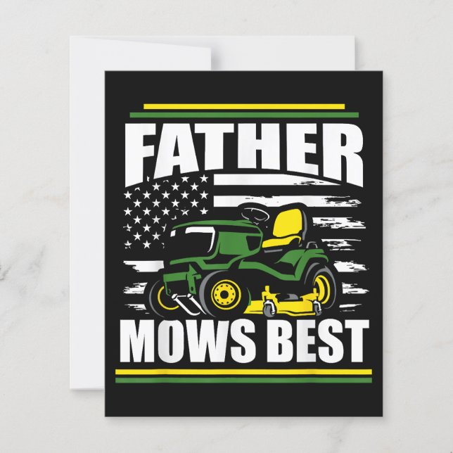 Father Mows Best Funny Lawn Mower American Flag Fa (Front)