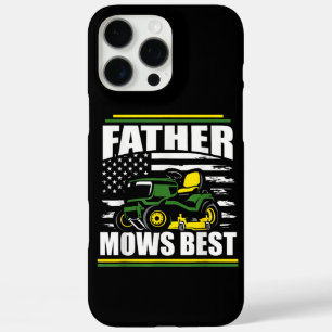 Father Mows Best Funny Lawn Mower American Flag Fa iPhone 16 Pro Max Case