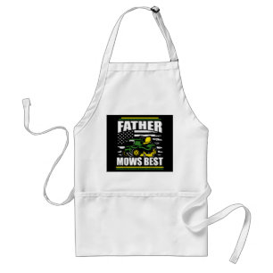 Father Mows Best Funny Lawn Mower American Flag Fa Standard Apron