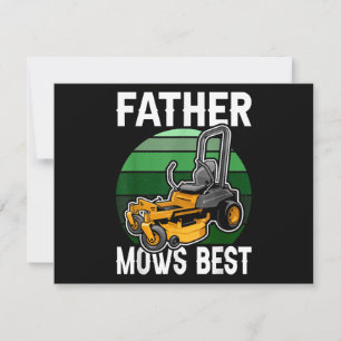 Father Mows Best Funny Riding Mower Retro Mowing D Holiday Card