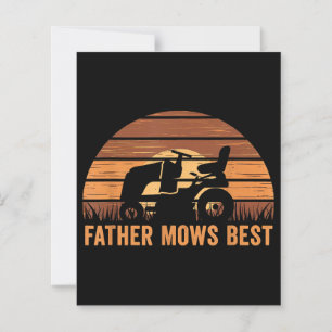 Father Mows Best Lawn Care Dad Mowing Gardener Fat