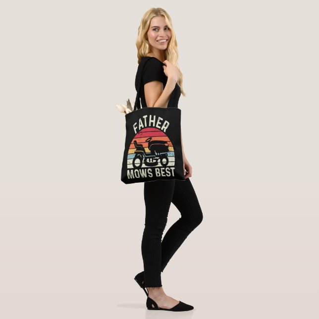 Father Mows Best Tote Bag (On Model)