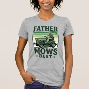 Father Mows Best Vintage Lawn Mower Shirt Design_1