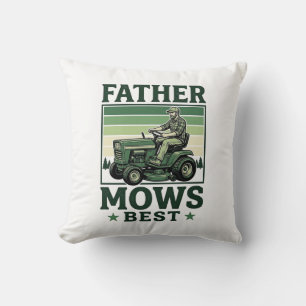 Father Mows Best Vintage Lawn Mower Shirt Design_1 Cushion