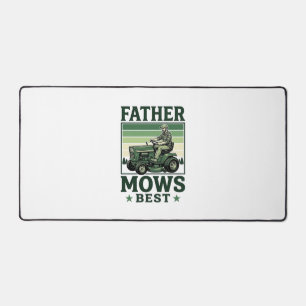 Father Mows Best Vintage Lawn Mower Shirt Design_1 Desk Mat