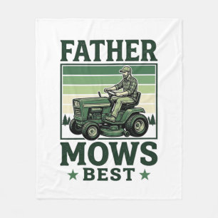 Father Mows Best Vintage Lawn Mower Shirt Design_1 Fleece Blanket