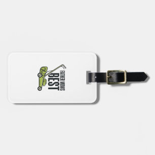 Father Mows Best Vintage Lawn Mower Shirt Design_1 Luggage Tag