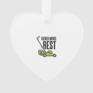Father Mows Best Vintage Lawn Mower Shirt Design_1 Ornament