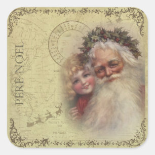 Father Noel Vintage Santa Sticker