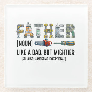 Father Noun Glass Coaster