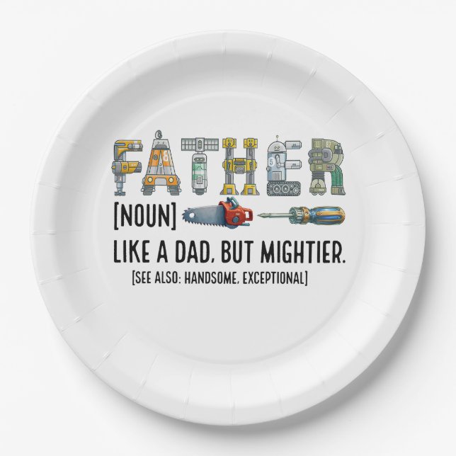 Father Noun Paper Plate (Front)