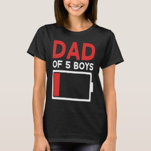 Father of 5 Boys Father's Day Papa T-Shirt