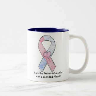 Father of a child with a mended heart Two-Tone coffee mug