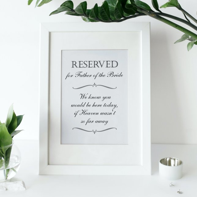 Father of Bride Heaven Memorial Reserved Wedding Poster (Creator Uploaded)