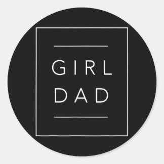 Father of Girls Tee Proud Girl Dad Classic Round Sticker