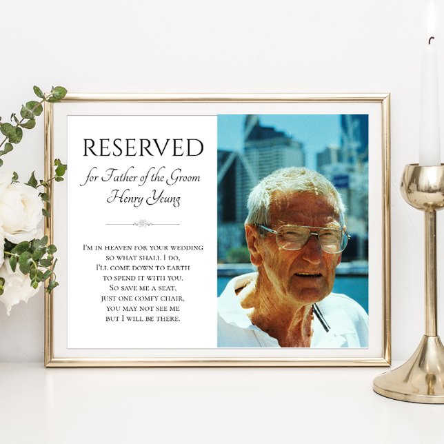 Father of Groom In Heaven Photo Memorial Wedding Poster (Creator Uploaded)