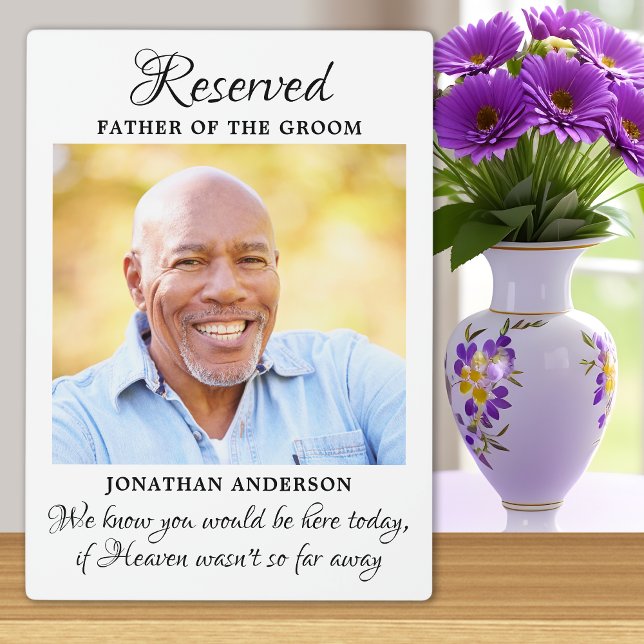 Father Of Groom Photo Heaven Memorial Wedding Plaque (Creator Uploaded)