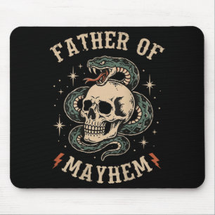 Father Of Mayhem Tattoo Style Skull And Snake On Mouse Pad