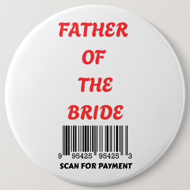 Father of the Bride 6 Cm Round Badge (Front)