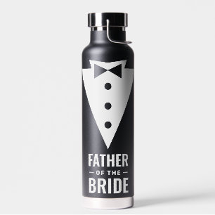 Father of the Bride Black Wedding Water Bottle